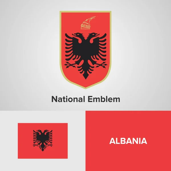 Albania emblema nacional y bandera — Archivo Imágenes Vectoriales