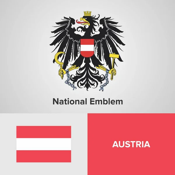 Austria emblema nacional y bandera — Archivo Imágenes Vectoriales