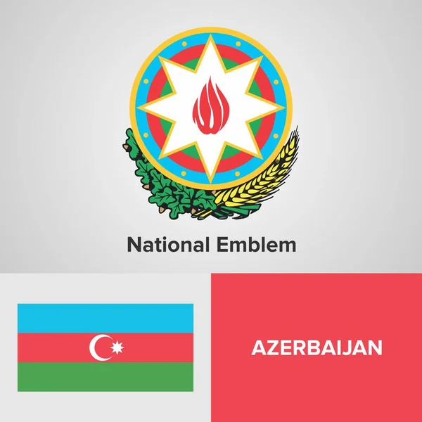 Azerbaijão Emblema e bandeira nacional —  Vetores de Stock