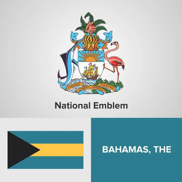 Bahamas Emblema nazionale e bandiera — Vettoriale Stock