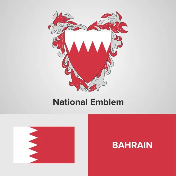 Emblema e bandeira nacional do Bahrein —  Vetores de Stock