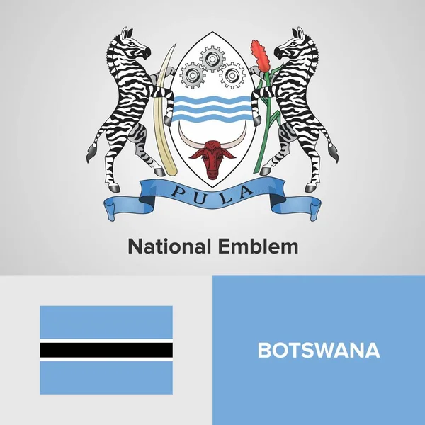 Μποτσουάνα εθνικό έμβλημα και τη σημαία — Διανυσματικό Αρχείο