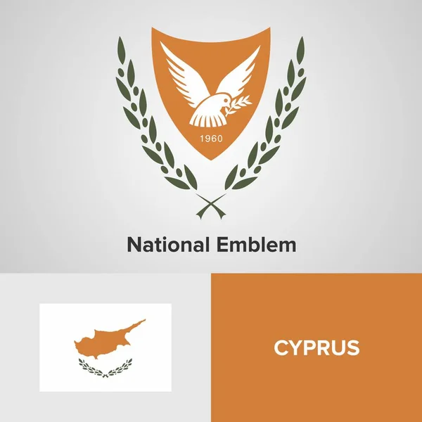 Cipro Emblema nazionale e bandiera — Vettoriale Stock