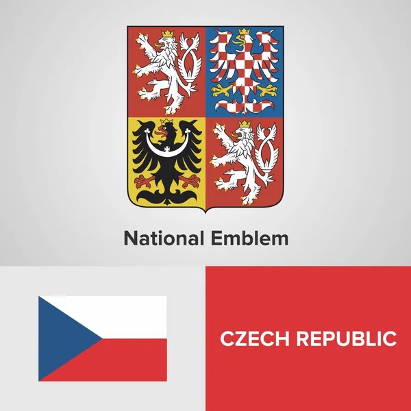 체코 공화국 국가 상징 및 깃발 — 스톡 벡터