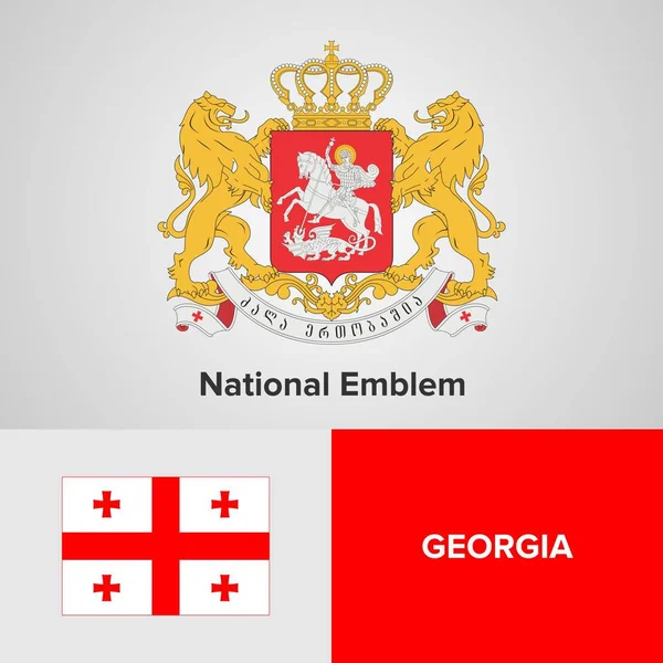 Emblème national de Géorgie et drapeau — Image vectorielle