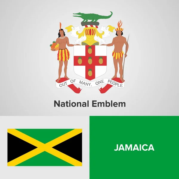 Jamaica Emblema nacional e bandeira —  Vetores de Stock