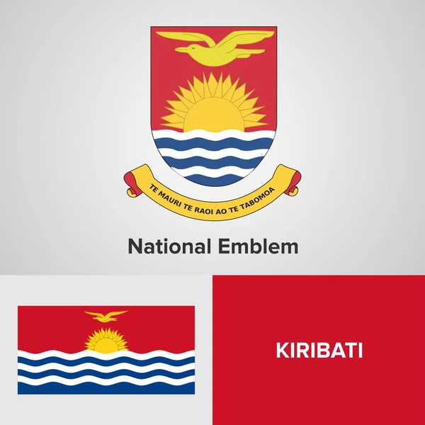 Kiribati Emblema Nacional e bandeira —  Vetores de Stock