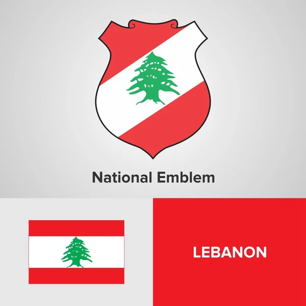 Libano Emblema nazionale e bandiera — Vettoriale Stock