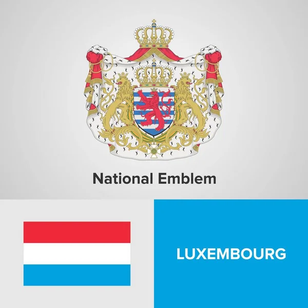 Emblema e bandeira nacional do Luxemburgo —  Vetores de Stock