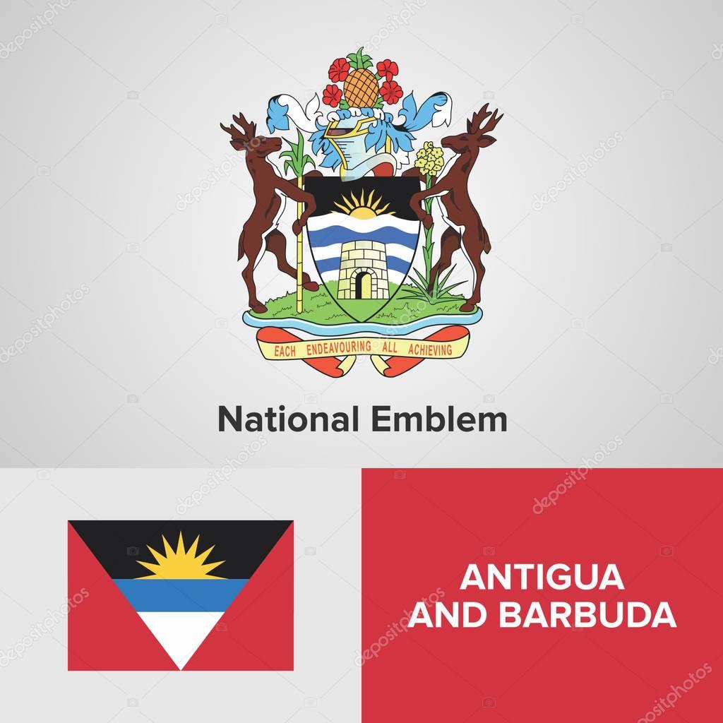 Antigua and Barbuda National Emblem and flag 