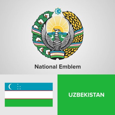 Özbekistan milli amblemi ve bayrak 