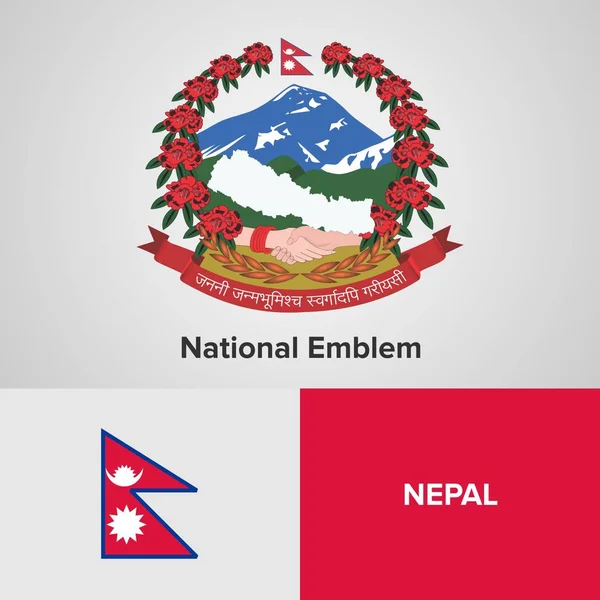 네팔 국가 상징 및 깃발 — 스톡 벡터