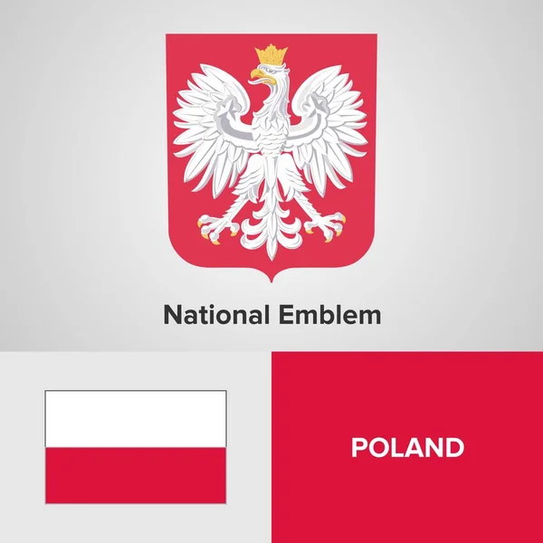 Polônia Emblema nacional e bandeira —  Vetores de Stock