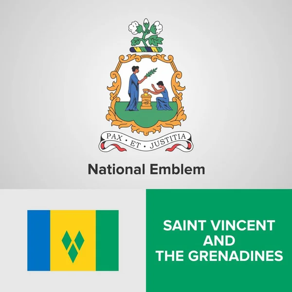 Saint Kitts e Nevis emblema nazionale e bandiera — Vettoriale Stock