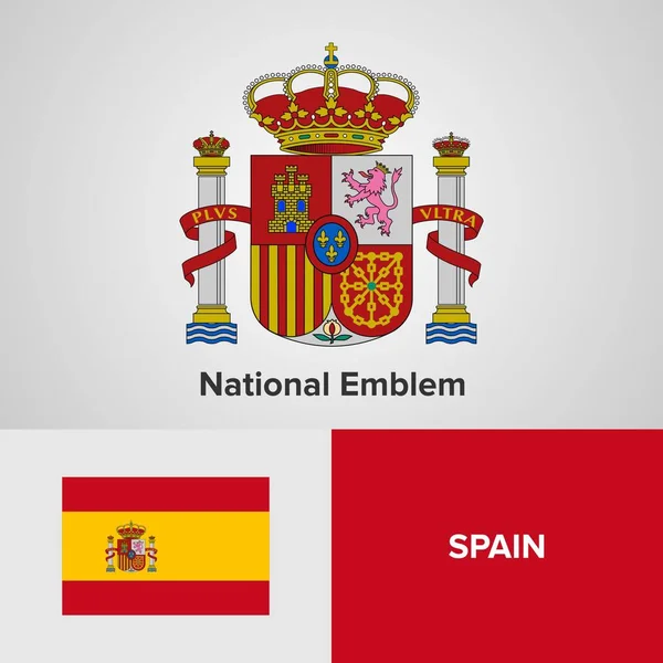 España emblema nacional y bandera — Archivo Imágenes Vectoriales