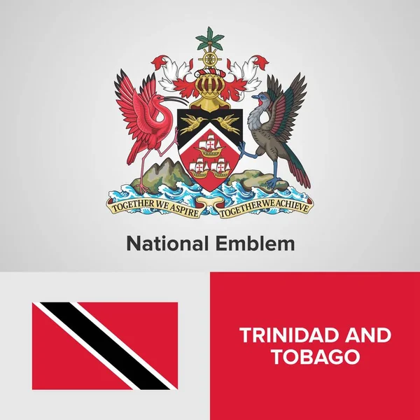 Trinidad e Tobago Emblema e bandiera nazionale — Vettoriale Stock