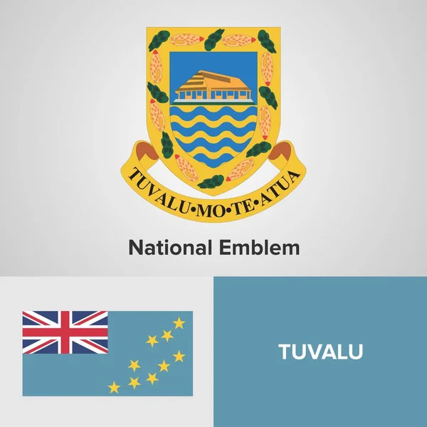 Tuvalu statsvapen och flagga — Stock vektor