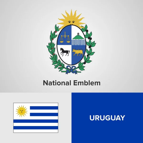Emblème et drapeau national de l'Uruguay — Image vectorielle