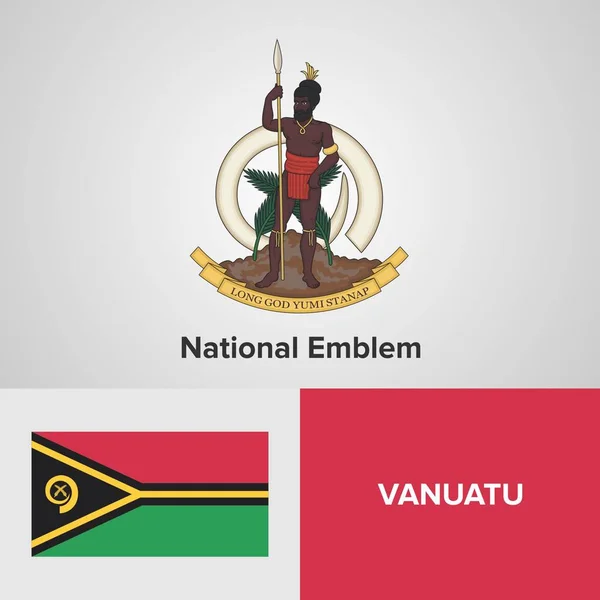 Vanuatu Emblema Nacional e bandeira —  Vetores de Stock