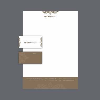 Süsleme arka plan ile tasarım güzel kartvizit ve Antetli Kağıdı 