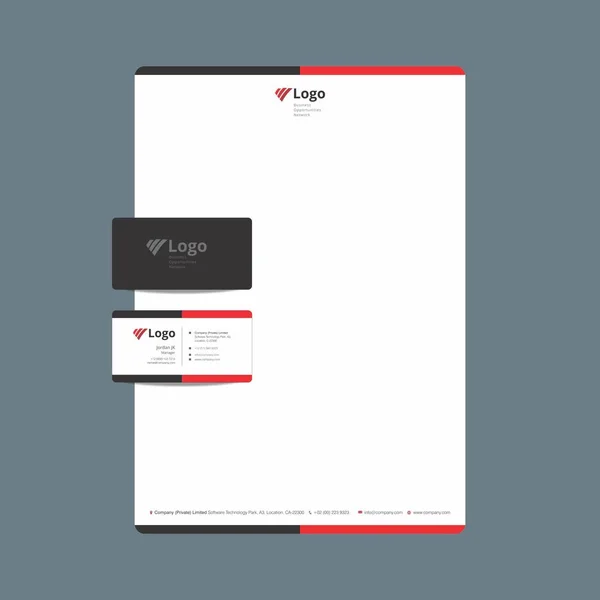 プロの名刺やレターヘッド デザイン — ストックベクタ