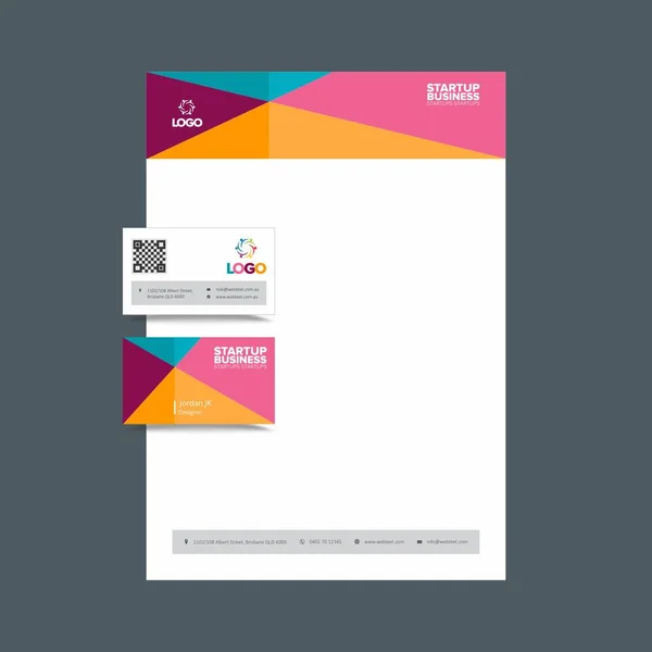 プロの名刺やレターヘッド デザイン — ストックベクタ