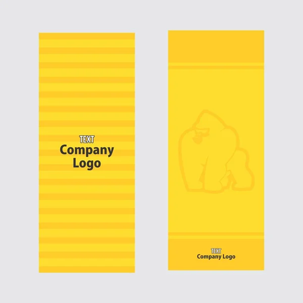 Banner amarillo con icono de gorila — Vector de stock