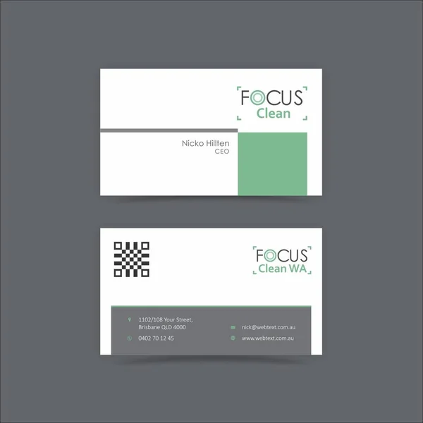 Diseño limpio de tarjetas de visita Focus — Vector de stock