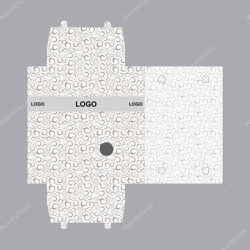 Packaging Design layout with ornamental pattern  