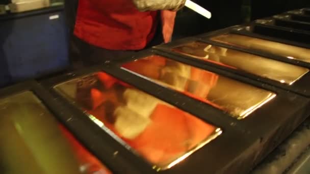 黄金热棒在资本贵金属生产中的研究 — 图库视频影像