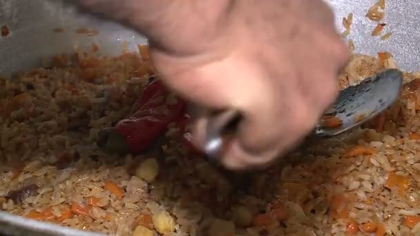 Rôtir Les Plats Viande Feu Viande Cuisine Pique Nique — Video