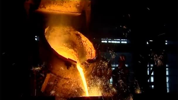 Produktie Van Staal Hot Shop Technologie — Stockvideo