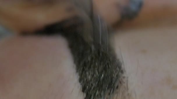 女人在眉毛上涂永久化妆品 — 图库视频影像