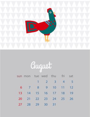 Aylık takvim 2017. Kızıl Horoz Yılı. Takvim ile bir 