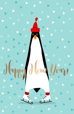 Yeni yıl tebrik kartı.