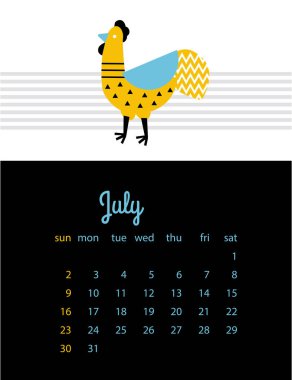 horoz takvim sayfası