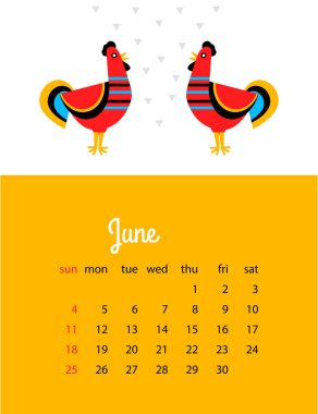 horoz takvim sayfası