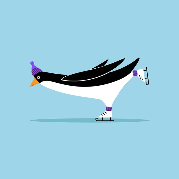 Pingüino vectorial en un estilo plano — Vector de stock