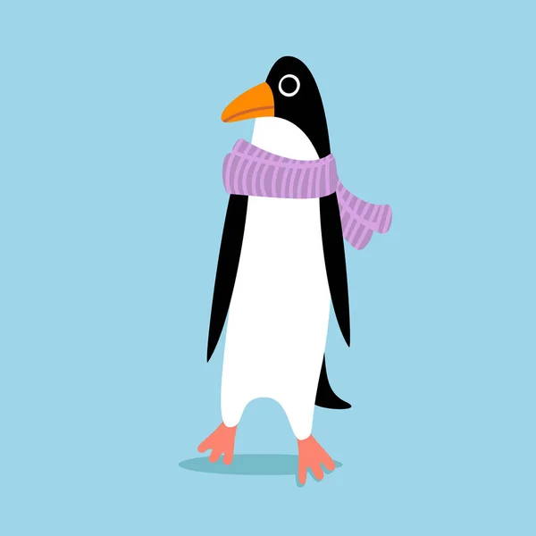 Векторный пингвин в плоском стиле — стоковый вектор