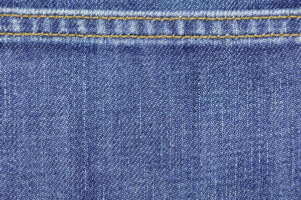 Denim Jeans Stoff Textur Hintergrund mit Naht für Design. — Stockfoto