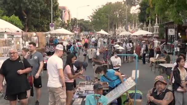 Chiang Mai Thailand March 2020 Chiang Mai Sunday Night Market — Stock Video