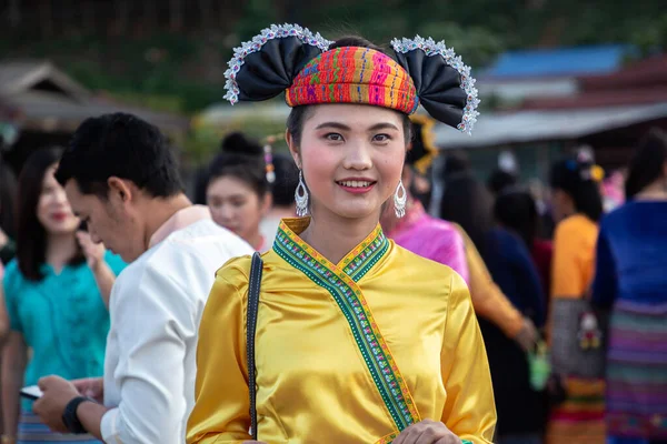 치앙라이 Thailand 2019 샨족이나 미얀마와 타이의 의아름다운 여성들이 기념행사에서 부족의 — 스톡 사진