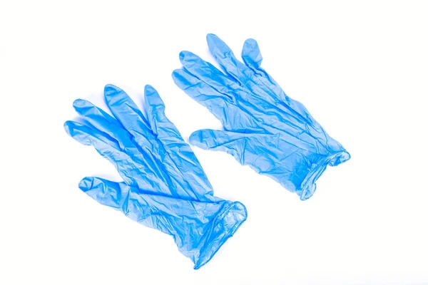 Ζεύγος μπλε γάντια από λάτεξ — Φωτογραφία Αρχείου