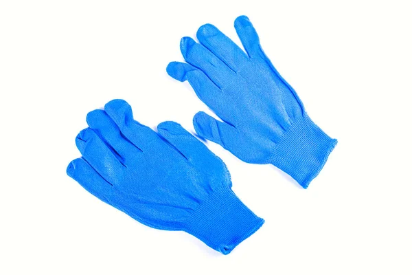 Gants bleus pour soudeurs, constructeurs, jardiniers . — Photo