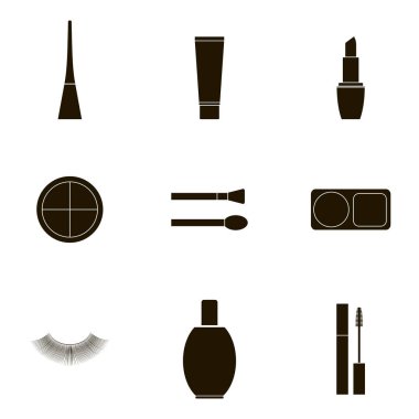 Kozmetik düz Icon set