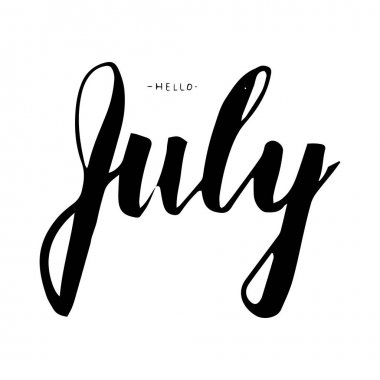 Baskı yazı Temmuz. Yaz illüstrasyon.