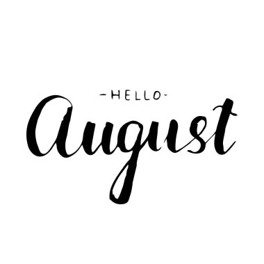 Ağustos yazı yazdırma. Yaz illüstrasyon.