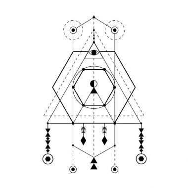 Kutsal geometri formlar, çizgiler, logo, işaret, sembol, şekil.