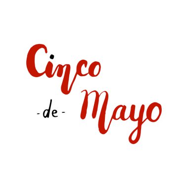 Cinco de Mayo. Elle çizilmiş yazı ifade