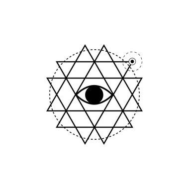 Kutsal geometri formlar, çizgiler, logo, işaret, sembol, şekil.